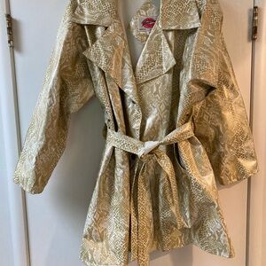 Wippette Gold Snake Print Trench Coat